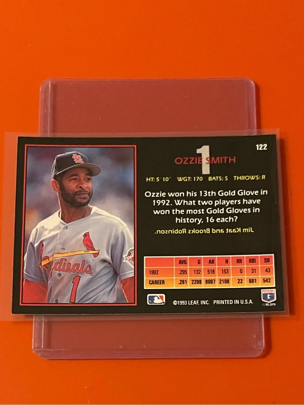 Ozzie Smith #122 1993 Donruss [Triple Play] Baseball Trading Card